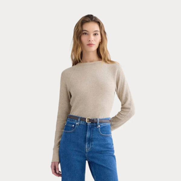 Cozy Waffle Slim Crew Top