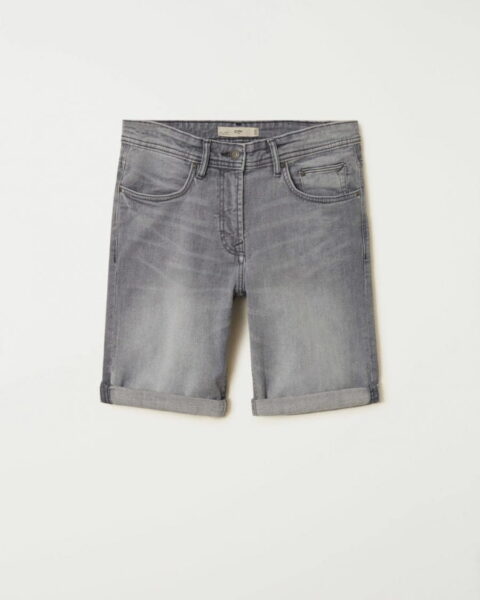 Grey denim Bermuda shorts - Image 2