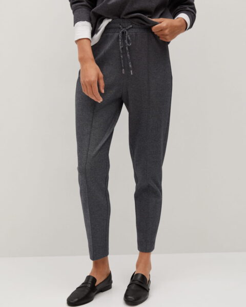 Flecked cotton trousers - Image 1
