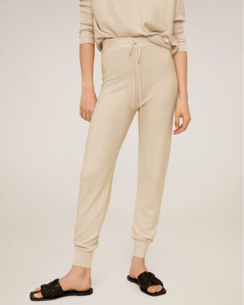 Knit jogger-style trousers - Image 1