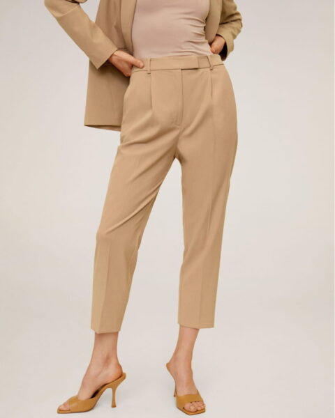 Pleated crop trousers - Image 1