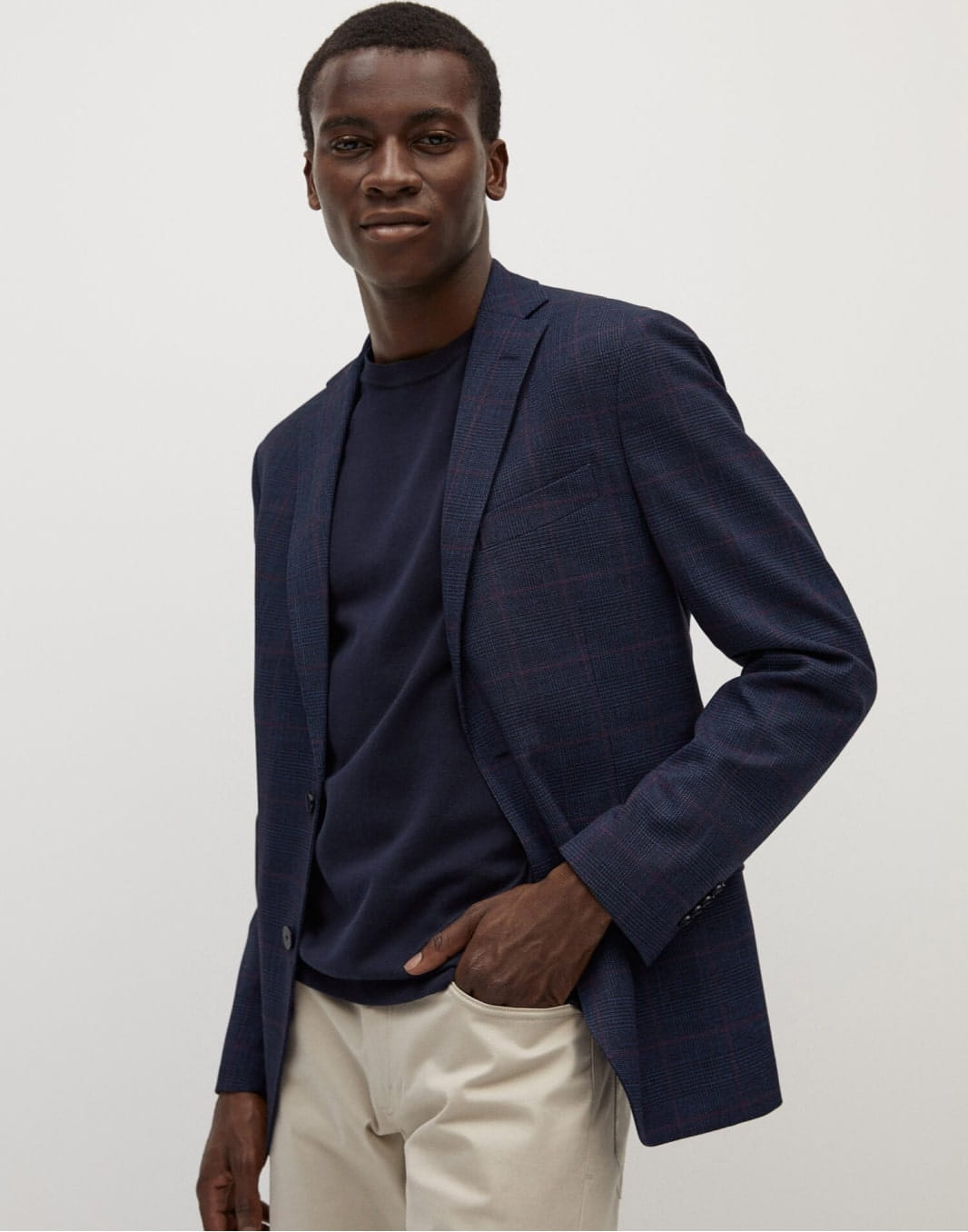 Slim-fit textured blazer - Image 1