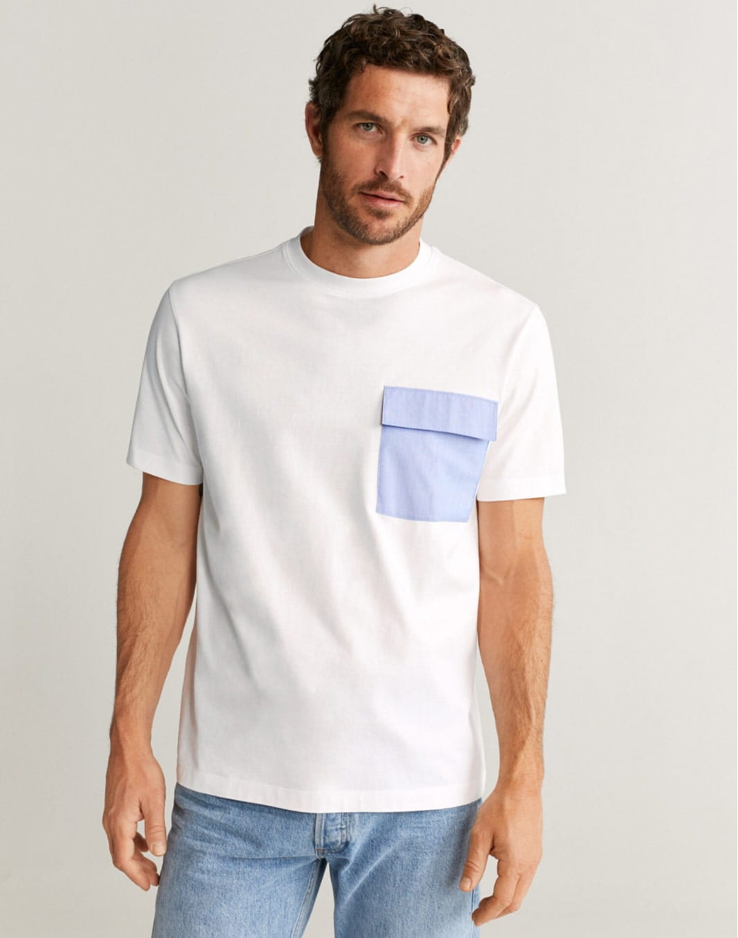 Contrast chest-pocket T-shirt - Image 1