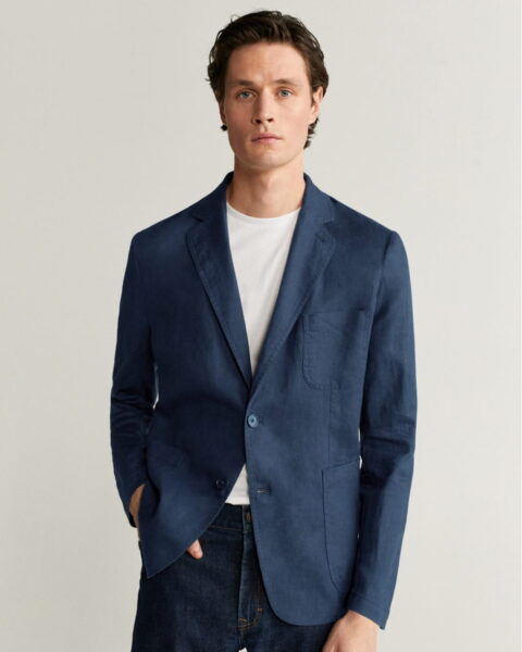 100% linen slim fit blazer - Image 1
