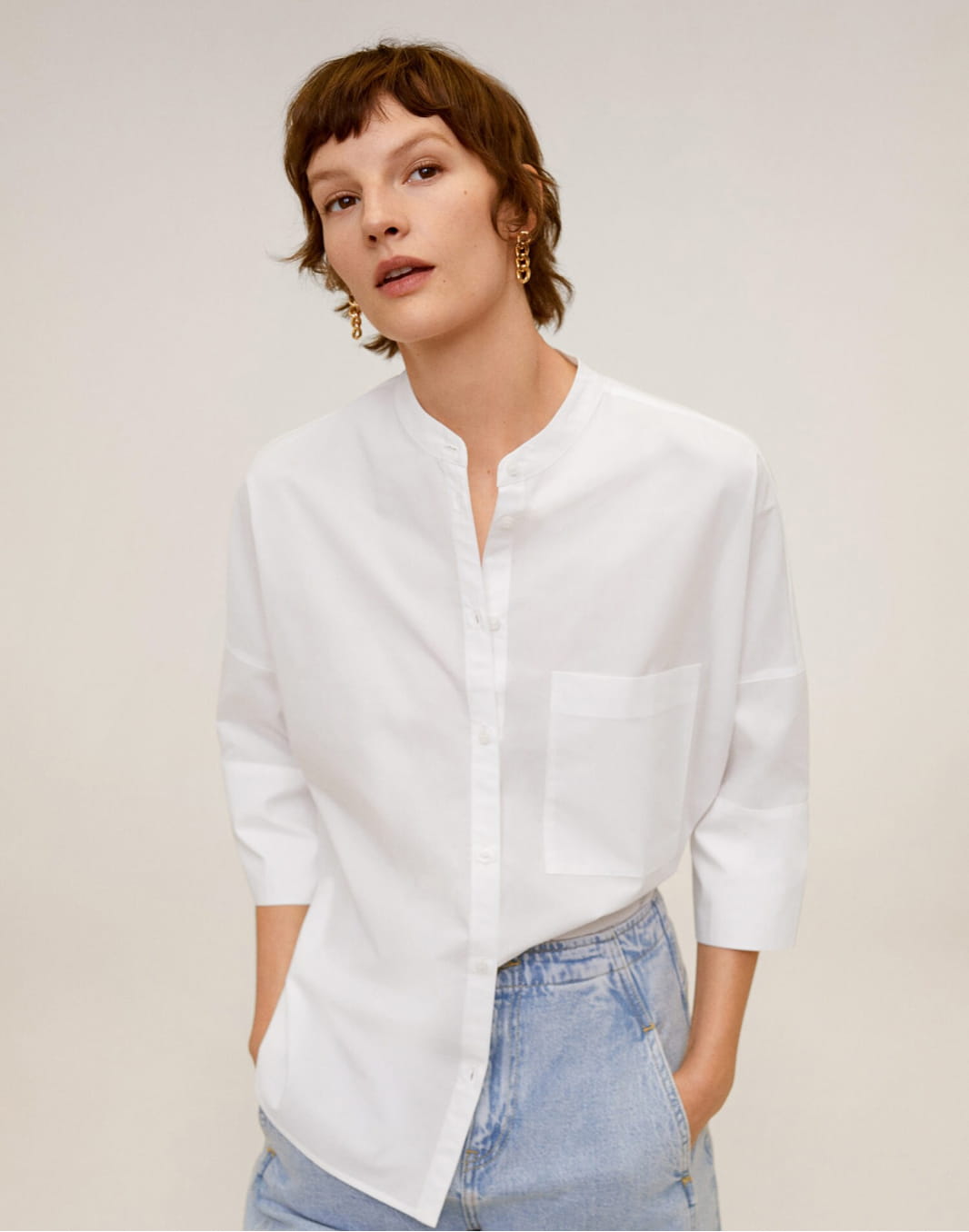 Oversize poplin shirt - Image 1