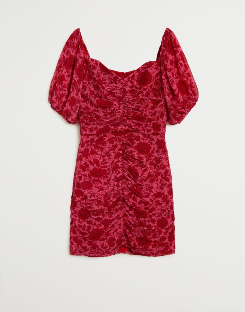 Ruched floral dress