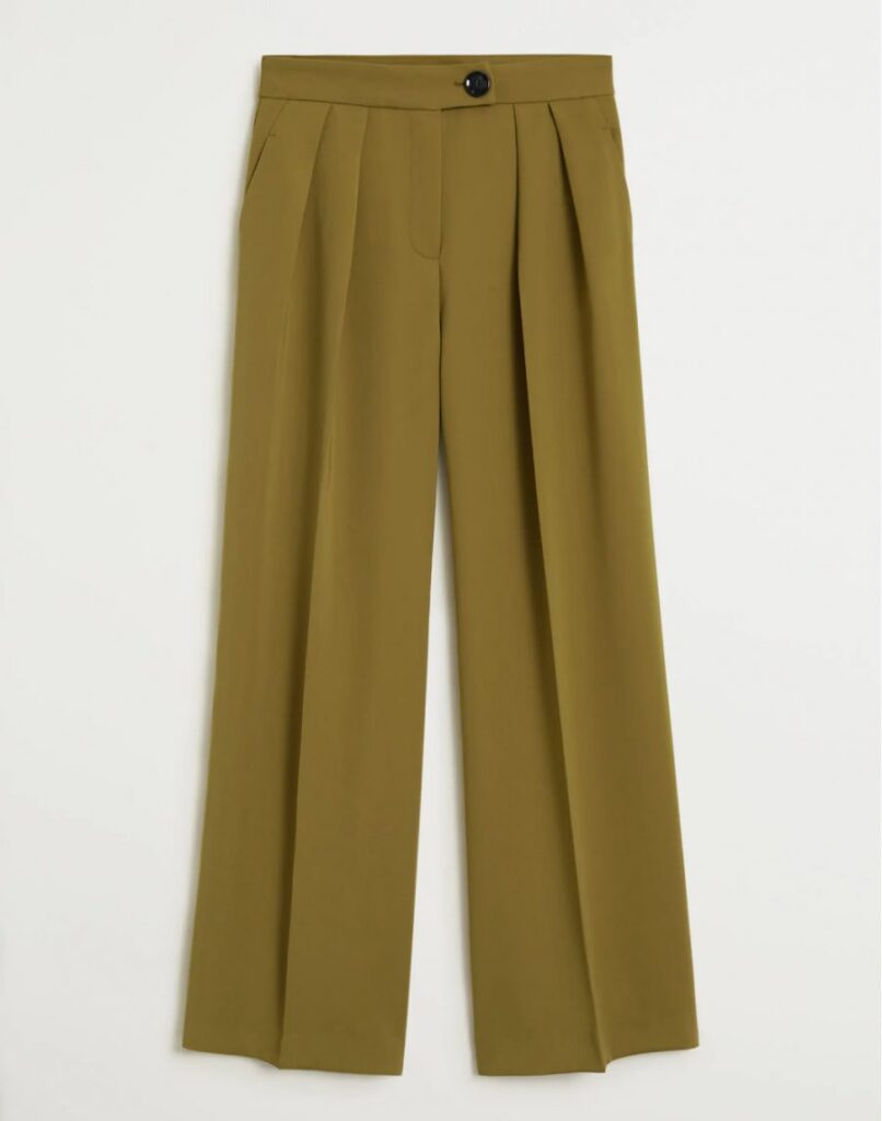 Pleat straight trousers