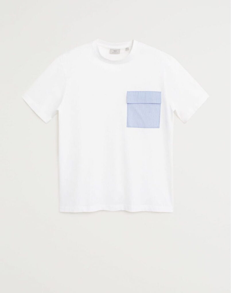 Contrast chest-pocket T-shirt
