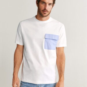Contrast chest-pocket T-shirt - Image 1