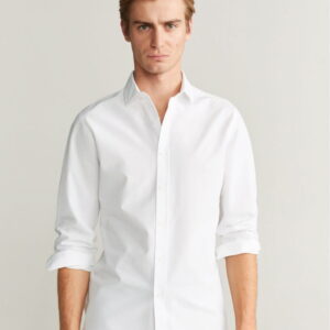Slim fit structured cotton shirt - Image 1