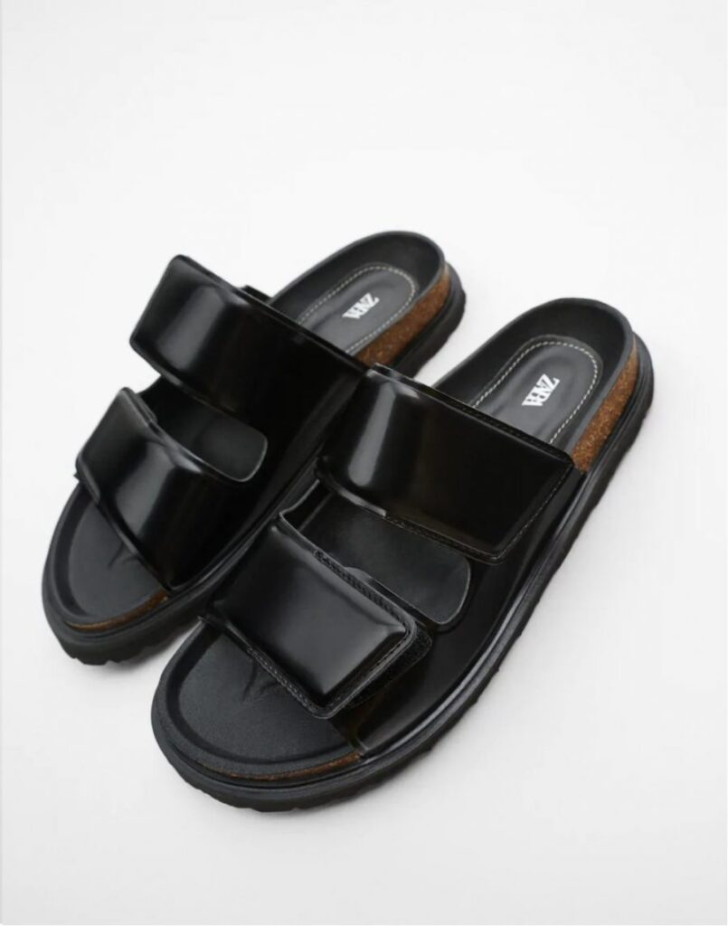 Dark slide sandals