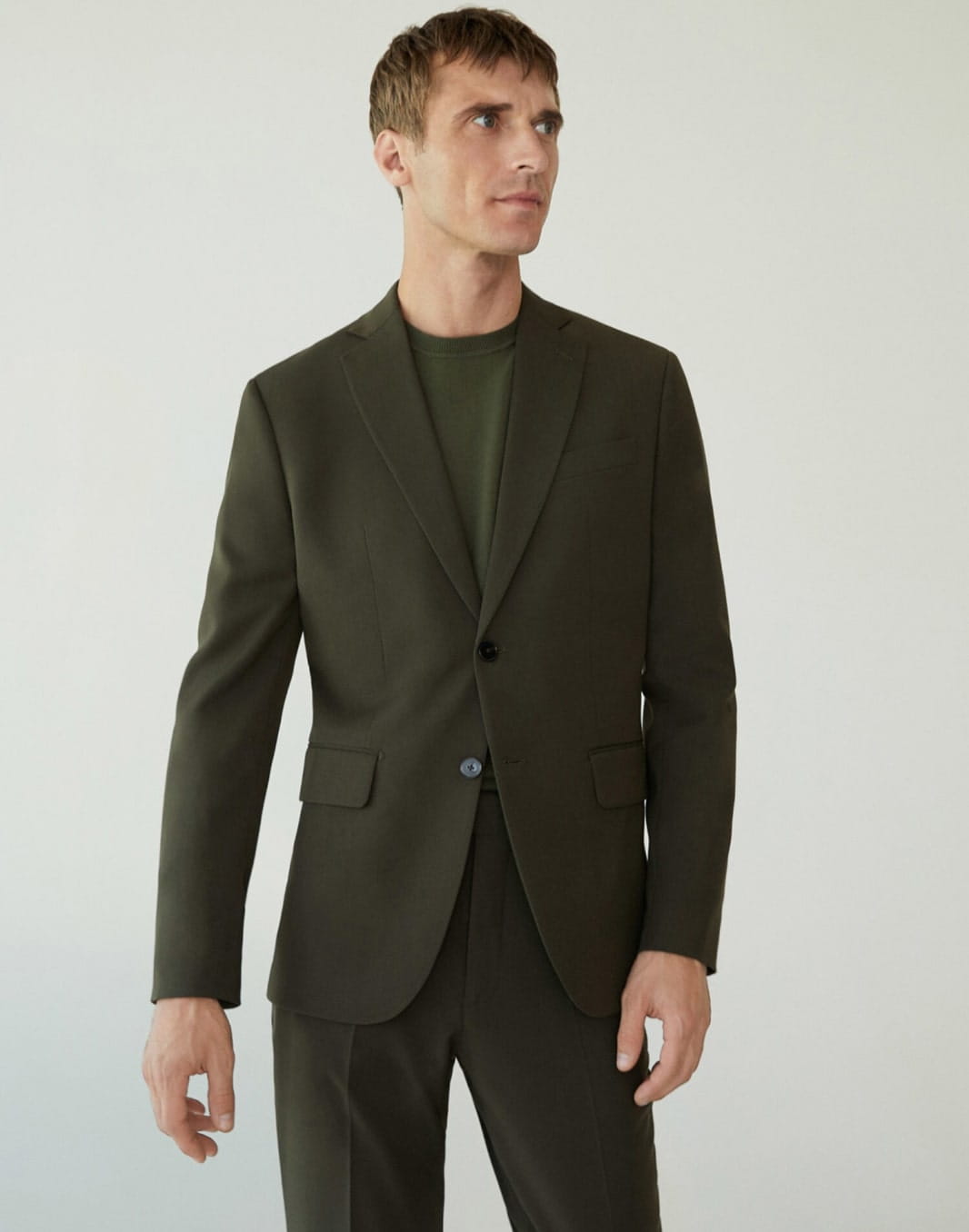 Pinstripe slim fit suit blazer - Image 1