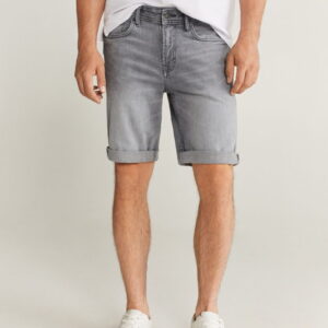 Grey denim Bermuda shorts - Image 1
