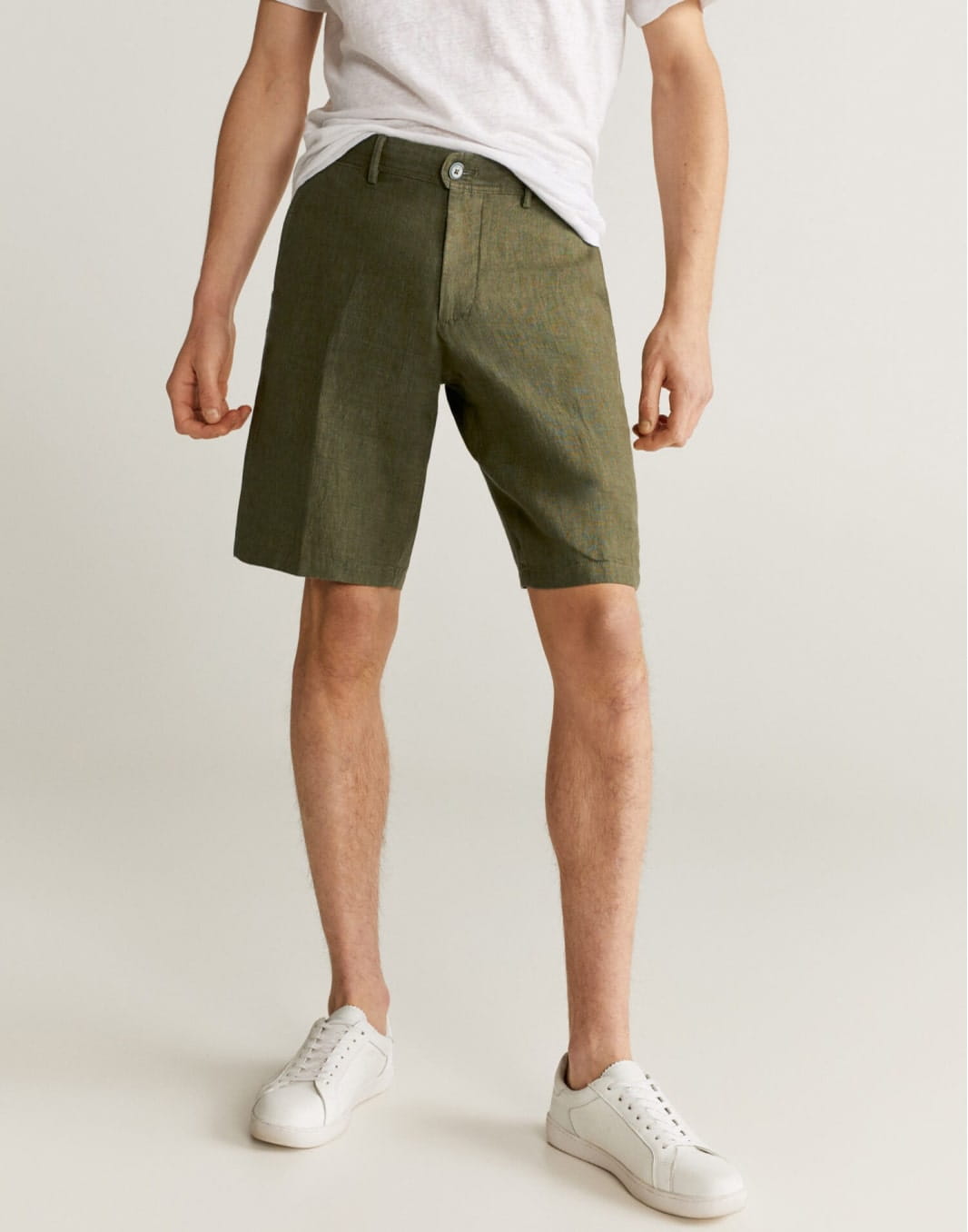 Linen chino Bermuda shorts - Image 1
