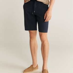 Striped linen-cotton short - Image 1