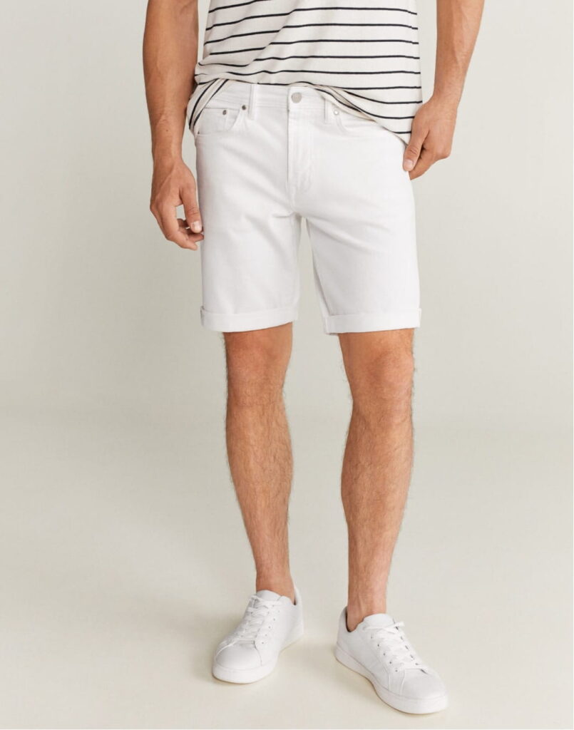 Elastic waist cotton shorts